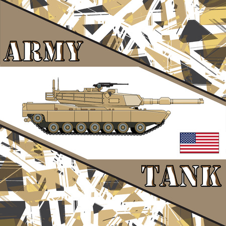 Military tank american army. Armur vehicles illustrationのイラスト素材