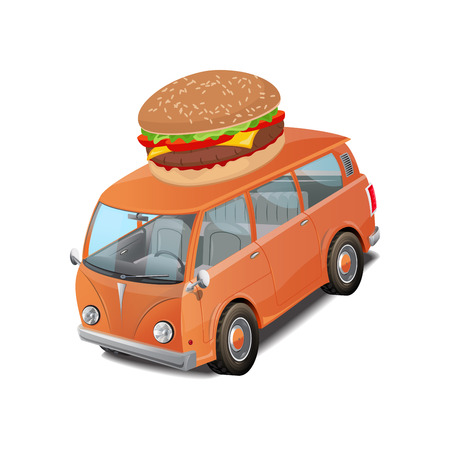 Car burger fast food vector illustration vector illustration isolated on white backgroundのイラスト素材