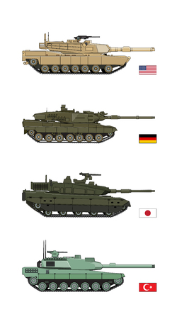 Collection Military Transportation of design vector tanksのイラスト素材
