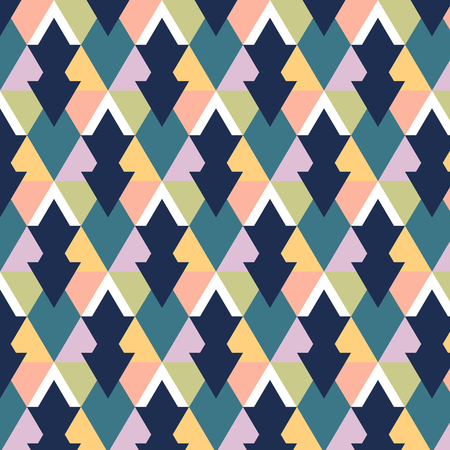 Vector modern colorful geometry pattern. Abstract background decoration. Pillow multicolor bright navy print. Hipster design. Modern fashion textureのイラスト素材