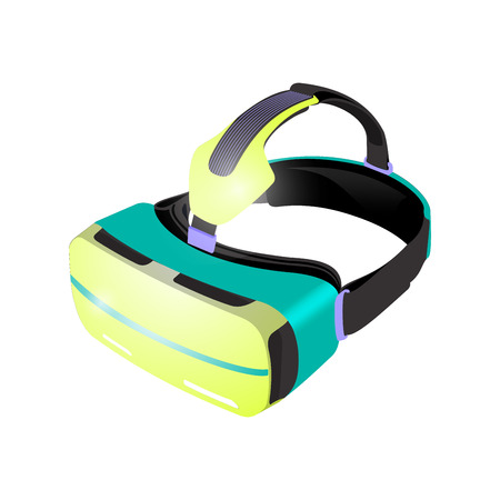 Points on the virtual reality 3D cubes background illustrationのイラスト素材