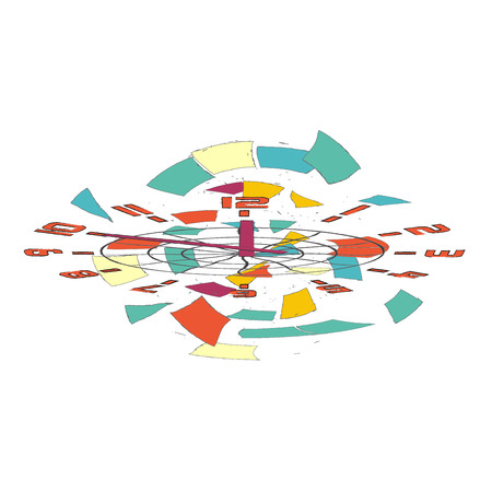 colors abstract shattered watches illustrationのイラスト素材