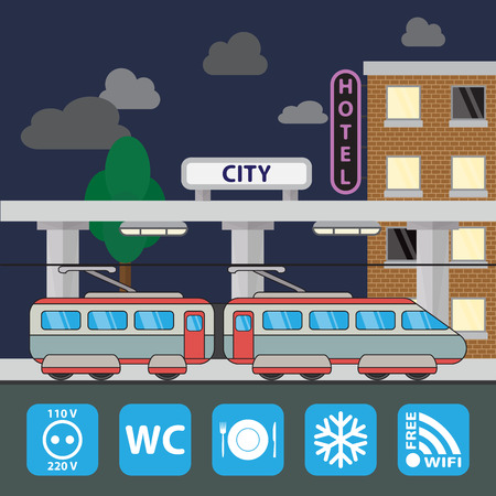 Train station building icon in the flat style. Concept for city infographic.の写真素材