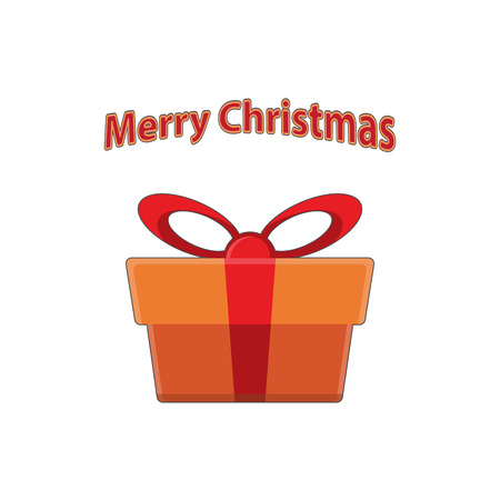 Gift box with big bow flatのイラスト素材