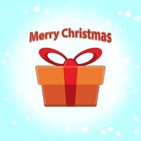 Gift box with big bow flatのイラスト素材
