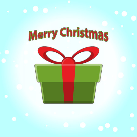 Gift box with big bow flatのイラスト素材