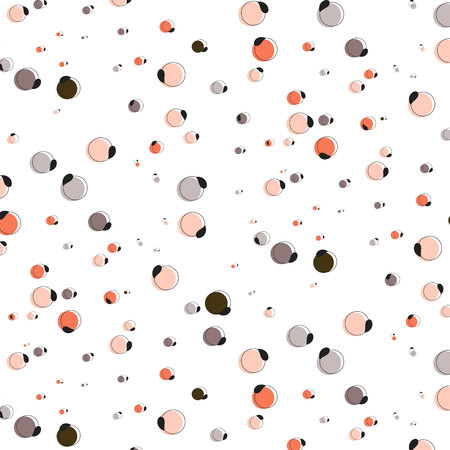 Vector mosaic circle pattern. Halftone dots mosaic texture. Grey orange repeat dotted geometric print. ecorative elements fabricのイラスト素材