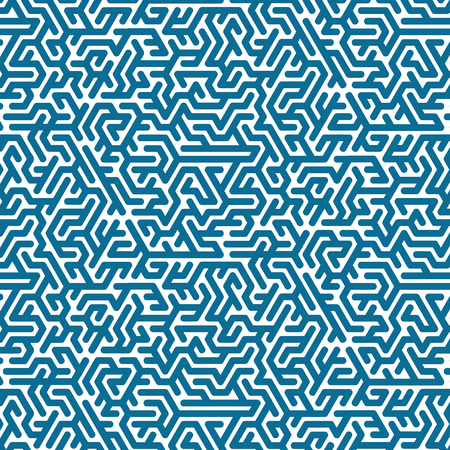 Blue labyrinth pattern on white backgroundのイラスト素材