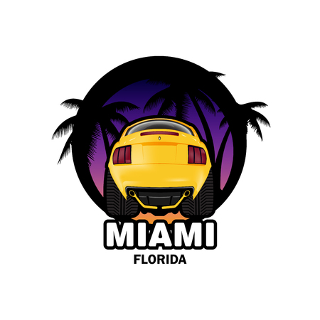 Vintage car a vector illustration isolated T-shirt designのイラスト素材