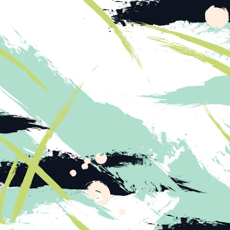 Vector brush stroke paint in green navy colors. Abstract creative acrylic fresh stroke splash Splatter background. Paintbrush spray dirty linesの写真素材