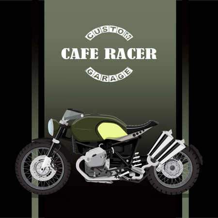 vintage motorcycle poster vector illustrationの写真素材