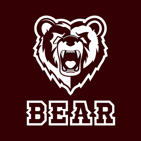 Modern professional grizzly bear logo for a sport teamのイラスト素材