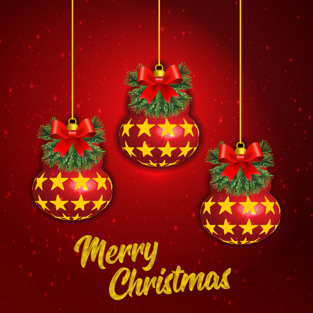 illustration of Christmas ball background with baublesの写真素材