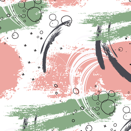 Style grunge abtract green pink background. Dirty distressed modern illustration. Damages splashed messy texture. Crosses flyer decoration.のイラスト素材
