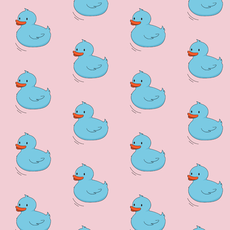 Blue ducks seamless patternのイラスト素材