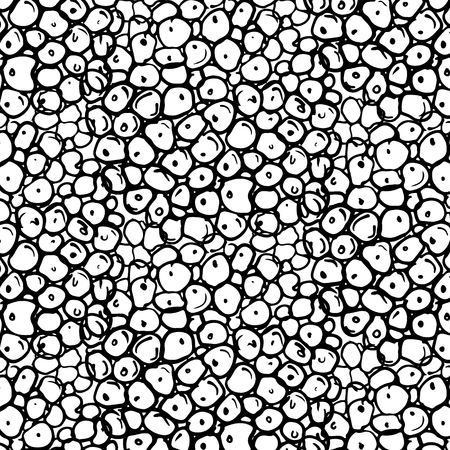 Vector abstract circles decoration. Modern geometric dots pattern. Doodles black white bubbles design. Hand drawing elements.のイラスト素材
