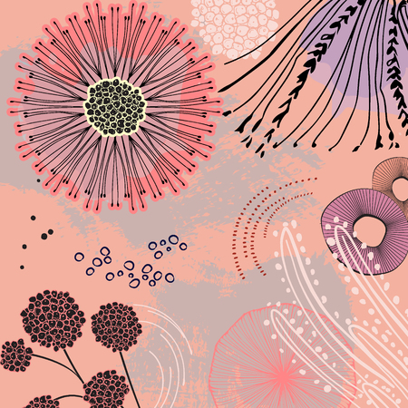 Stylish vector dynamic strokes fantasy print .Speed pattern with brush texture. Modern style art, expressive minimalistic pattern.のイラスト素材