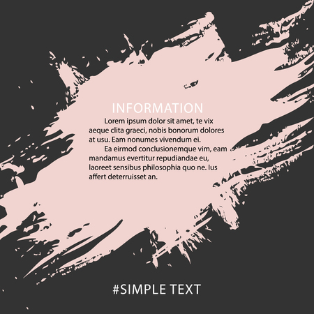 Vector abstract brush stroke elements with infromational block. Grunge expressive splash with text business background. Social media designのイラスト素材