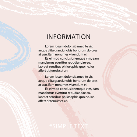Modern information template, greeting/invitation card design in pink pastel color. Memphis layout graphicのイラスト素材