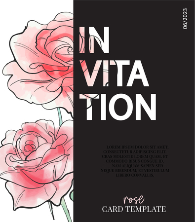 Flowers rose poster. Vector typography slogan with b w natural sketch illustration. Summer modern contrast print.のイラスト素材