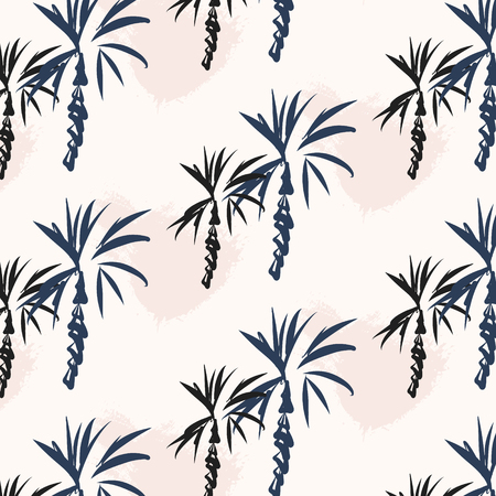 Tropical âùãèäó palm leaf background. Vector floral illustration with palm silhouettes. Summer nature print. Exotic plantのイラスト素材