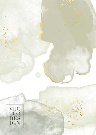 Minimal watercolor grunge design. Olive edding decoration. Watercolor ink splash with organic shapes cardのイラスト素材