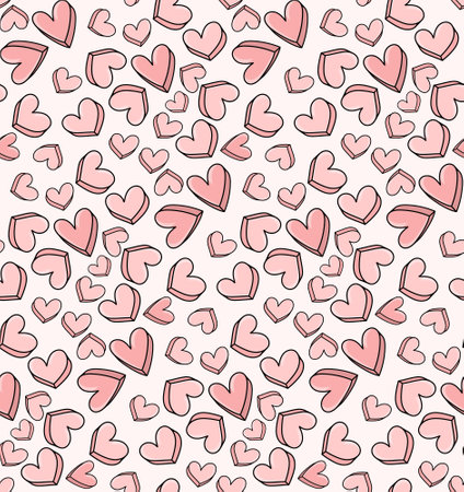 Valentine day concept, heart love pink seamless patternのイラスト素材