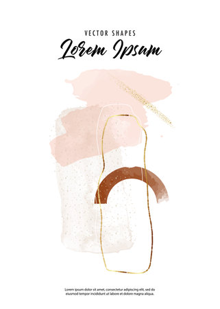 Abstract watercolor stain minimal wall art design, vector pastel painting , marble background for brochure, poster, home decor, advertising, notebook, postcard, graphic design. Simple fluid template.のイラスト素材