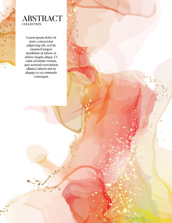 Watercolor alcohol ink artwork, aquarelle red green watercmelon ethereal ink. Liquid flow blob  decorative colorful poster background vectorのイラスト素材