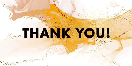 Original resing art banner. Modern geometric poster yellow gold marble background artisitc  print.  Thank you  card Vectorのイラスト素材