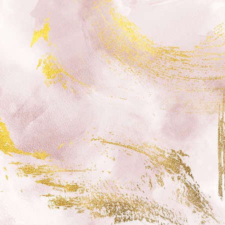 Blush pink watercolor with gold texture  fluid painting design cardの写真素材