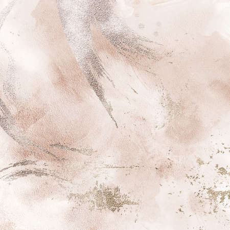 Fluid marble beige silver canvas abstract painting background with metallic  dust texture surface coverの写真素材