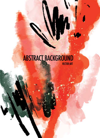 Vivid red poster minimal ink design for wall arts, home decor, interior prints and wallpapersの写真素材