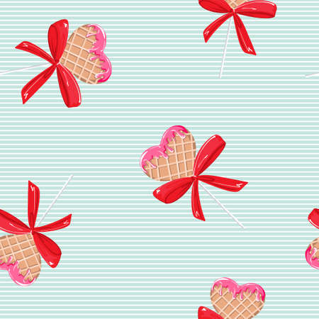 lollipop with bow sweet teen pattern, back to school student designのイラスト素材