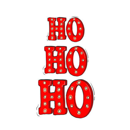 christmas holiday design big interior letters. Santa greeting seasonal designのイラスト素材