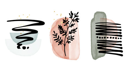 Abstract modern doodle art, backgroud shapes templateのイラスト素材