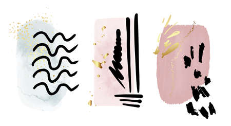 Geometric watercolor shapes color ink blush pink grunge designのイラスト素材