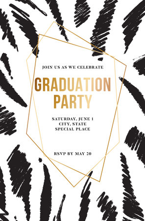 Graduation card college univercity school graduation party , event invitation in vectorのイラスト素材