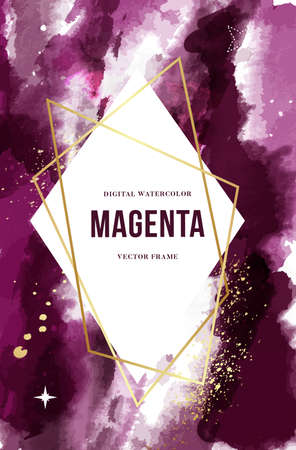 Violet background with golden frame birthday card, presentstion, wedding designのイラスト素材