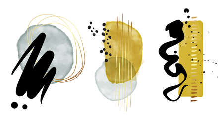 Organic minimal shapes modern texture grapgics, cute gemetry artのイラスト素材