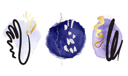 Abstract minimalist card, Very peri violet purple wall art paintingのイラスト素材