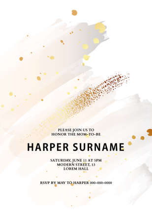 Wedding invitation, birthday greeting card, luxury pink beige gold card with moren designのイラスト素材
