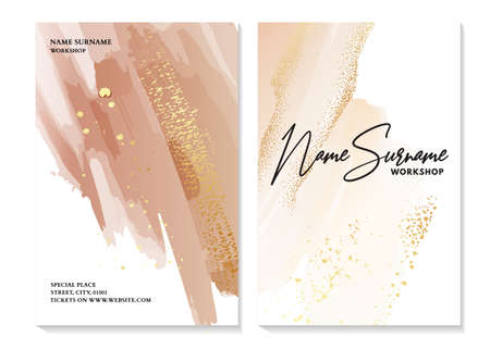 Beige ivory watercolor background, nature greeitng card, save the date template, stone fluid background , resin paintingのイラスト素材