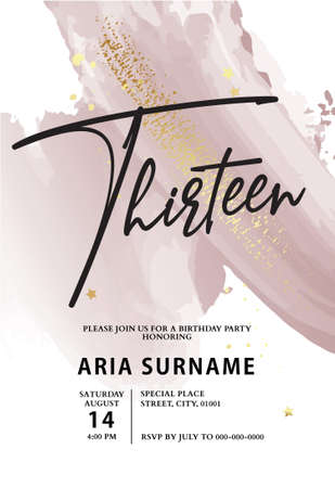 Invite card birthday party elegant modern design, luxury gold premium marble background in vectorのイラスト素材