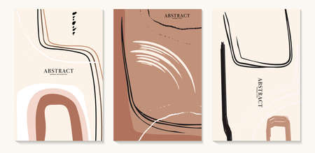Paste minimal card design, poster template line art, contemporary frame, home decor oriental design in vectorのイラスト素材