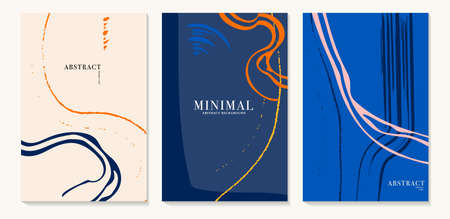 Organic shape poster background, stylish flyer, greeting card template in vectorのイラスト素材
