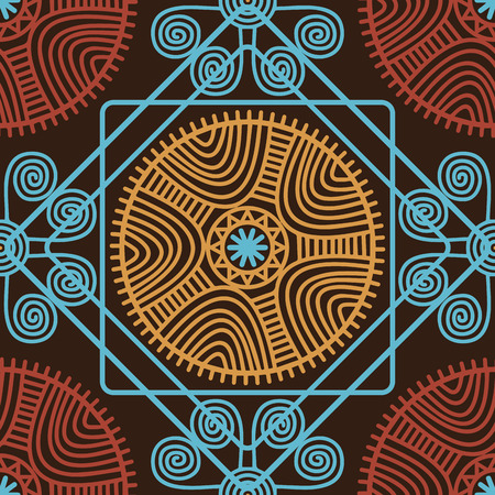 Decorative bright ethnic seamless pattern. Vector illustration.のイラスト素材