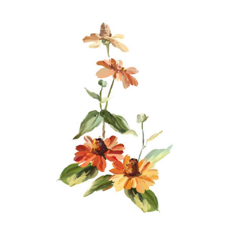 Floral branch isolated on a white background. Decorative element for greeting card, invitation and much more.の写真素材