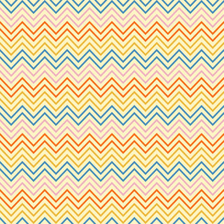 Seamless pink pattern with colorful zigzags, vector illustrationのイラスト素材