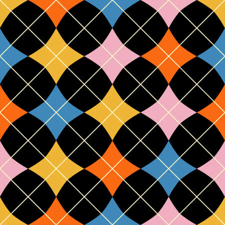 Abstract seamless pattern with colorful shapes. vector illustrationのイラスト素材
